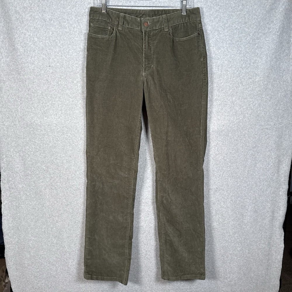 Ll Bean Favorite Fit Corduroy Pants‎ Womens 10 Green Straight Fit